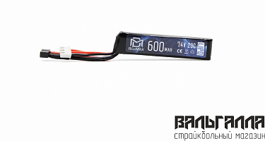 Аккумулятор BlueMAX Micro LiPo 600mAh 7.4V AEP 73*16*13 (пистолетный) Mini-Т РАЗЪЕМ
